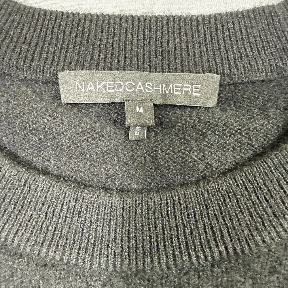 NAKED CASHMERE KAIA CREWNECK CASHMERE SWEATER Womens Medium‎ Black Quiet Luxury